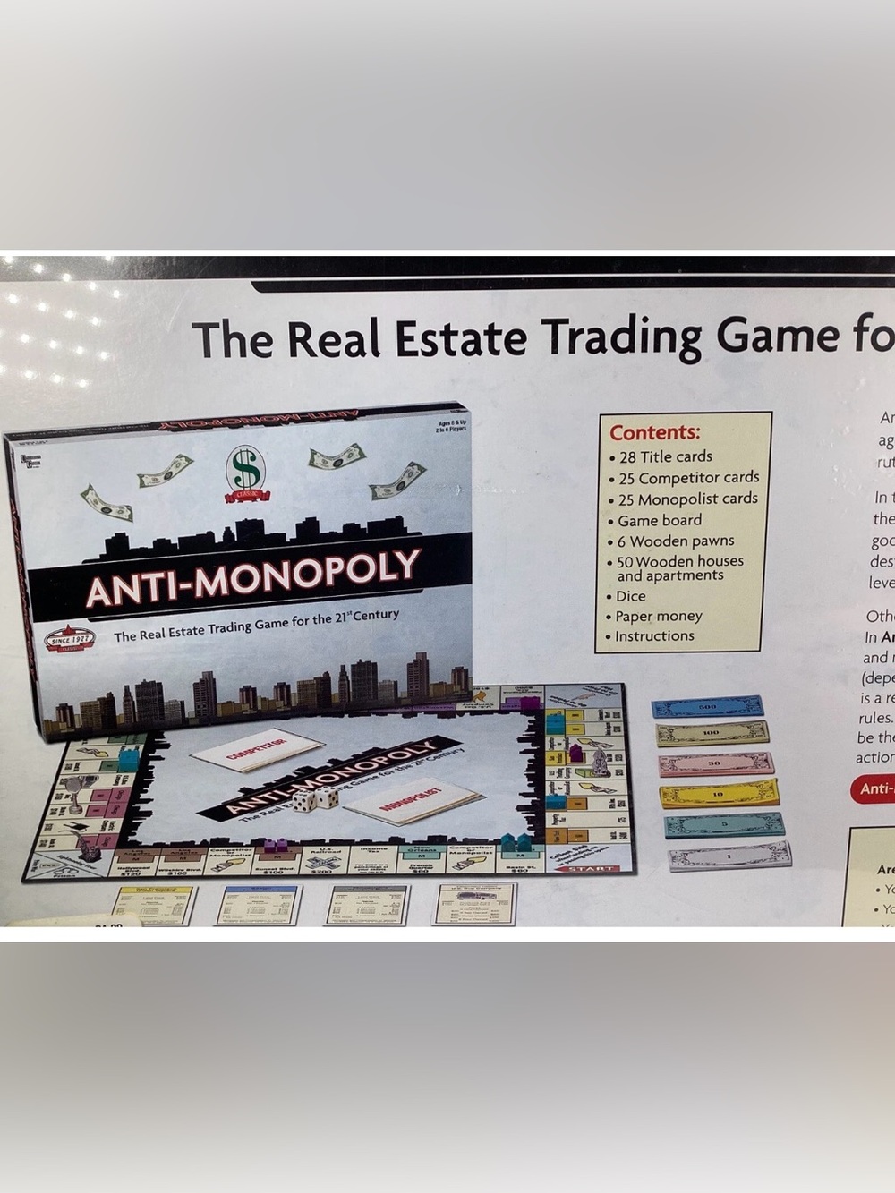 Anti-Monopoly The Real Estate Trading Game for the 21st Century Board Game
